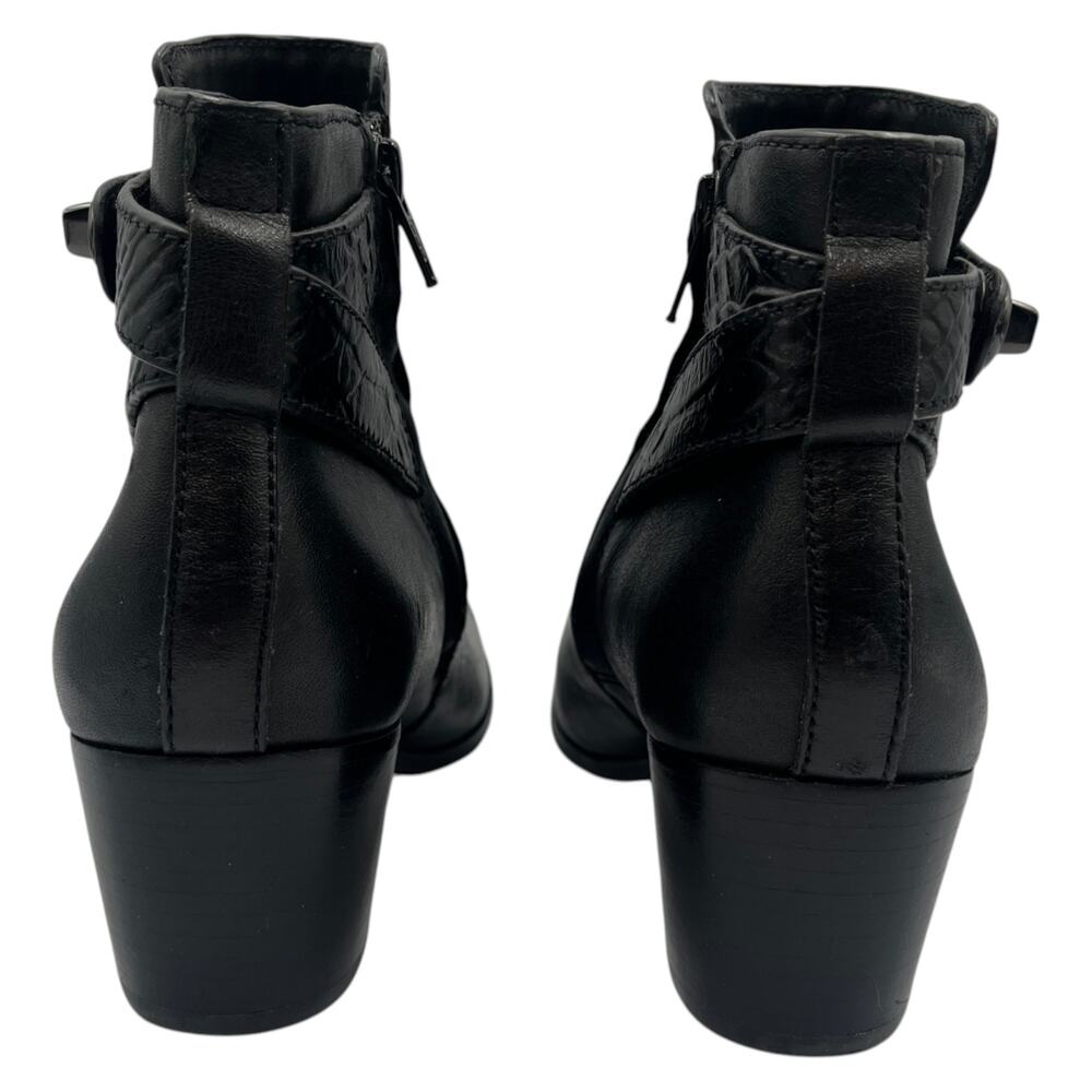 Coach Patricia Leather Block Heel Ankle Boots Booties Black Size 6.5B - Picture 4 of 6